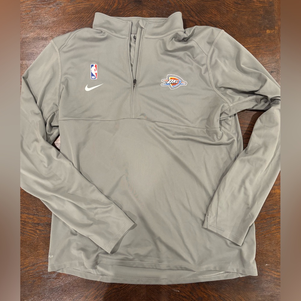 OKC Thunder NBA Gray Quarter-Zip Sweatshirt